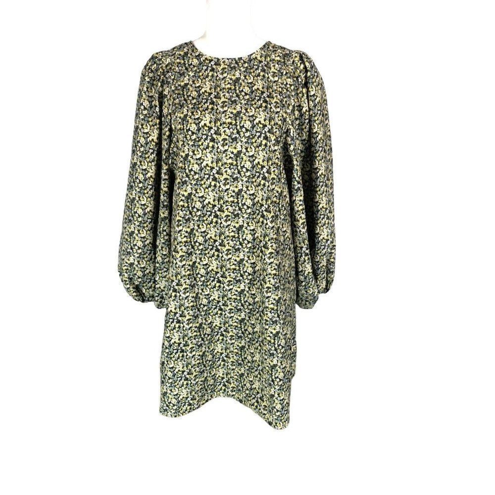 Boho Floral Mini Dress M Huge Oversized Sleeves Cottage Core Trendy SATC Fun